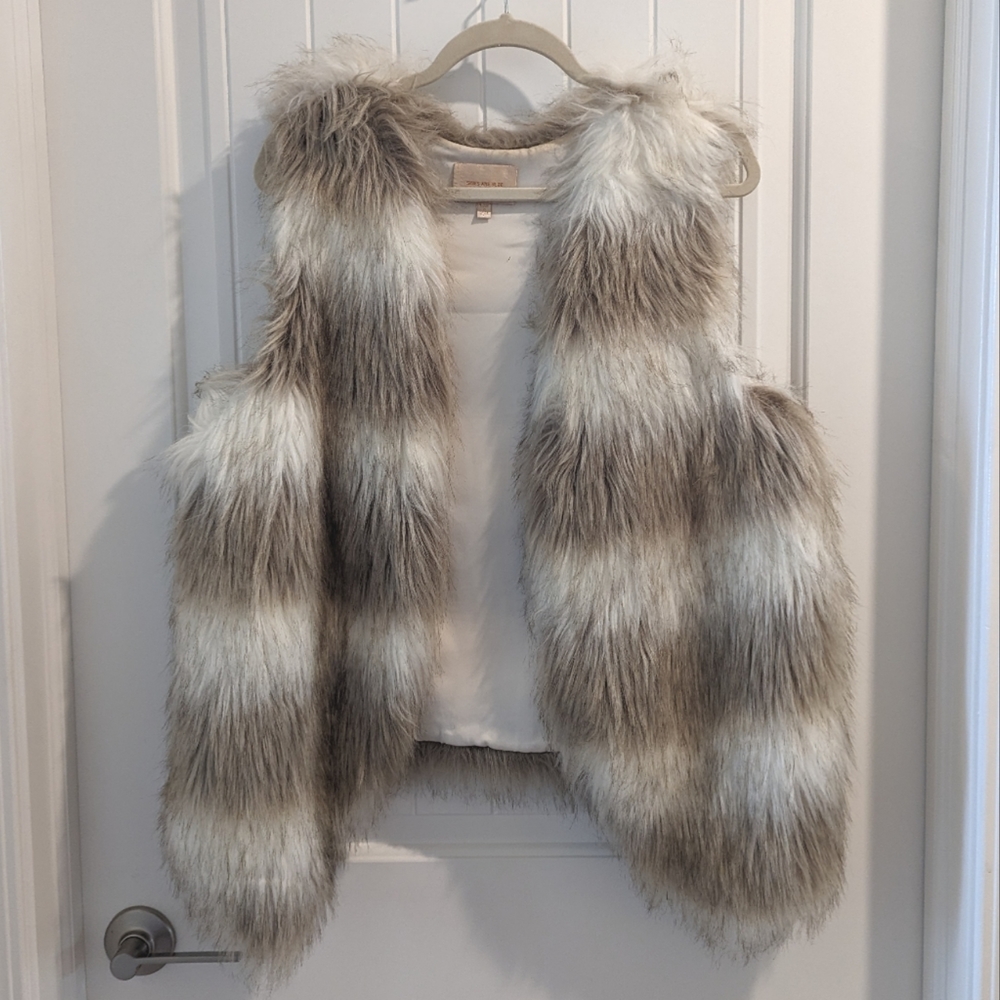 White Tan Fur Vest